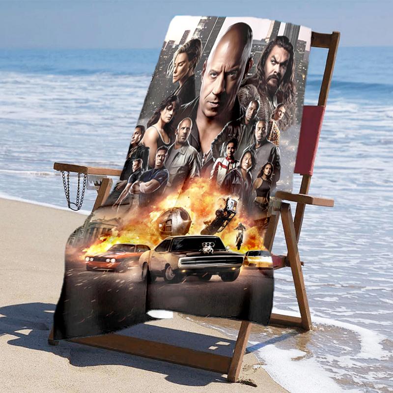 Ultra-Soft Beach Towel with Fast & Furious Theme,Ideal for Pool - Camping, Diving - Perfect Travel Essential, Vibrant Beach Towel.