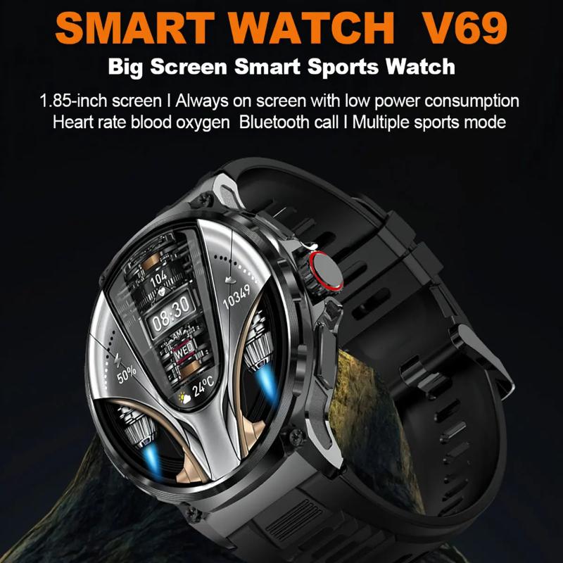 2025 New 1.85-inch Ultra HD AMOLED Smart Watch Men GPS Bluetooth Call 710 Mah Battery 400+Dial Fitness Sport Fitness Smartwatch