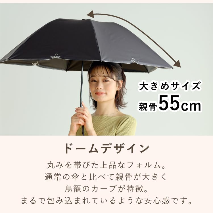 Sunshade Dome Wide Light UV UPF Heat Suitable for Rain or Folding 55cm Perfect for or Any Stylish for Product [2025] Wpc. Parasol, Scallop, Mini,