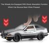 Large 1:18 Classic Movie AE86 Car Model Toy Alloy Diecast Sound Light Vehicle Wheel Steering Shock Absorption Models Kids Gifts