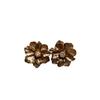 Flower Dripping Oil Zircon Stud Earrings Niche Fresh And Elegant Flower Stud Earrings Versatile Refined High-End Earrings