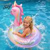 Cartoon Horse Swimming Ring Swim with Seat Handle Kids Inflatable Thickened Float PVC Summer Pool Tube Toy Leak-proof