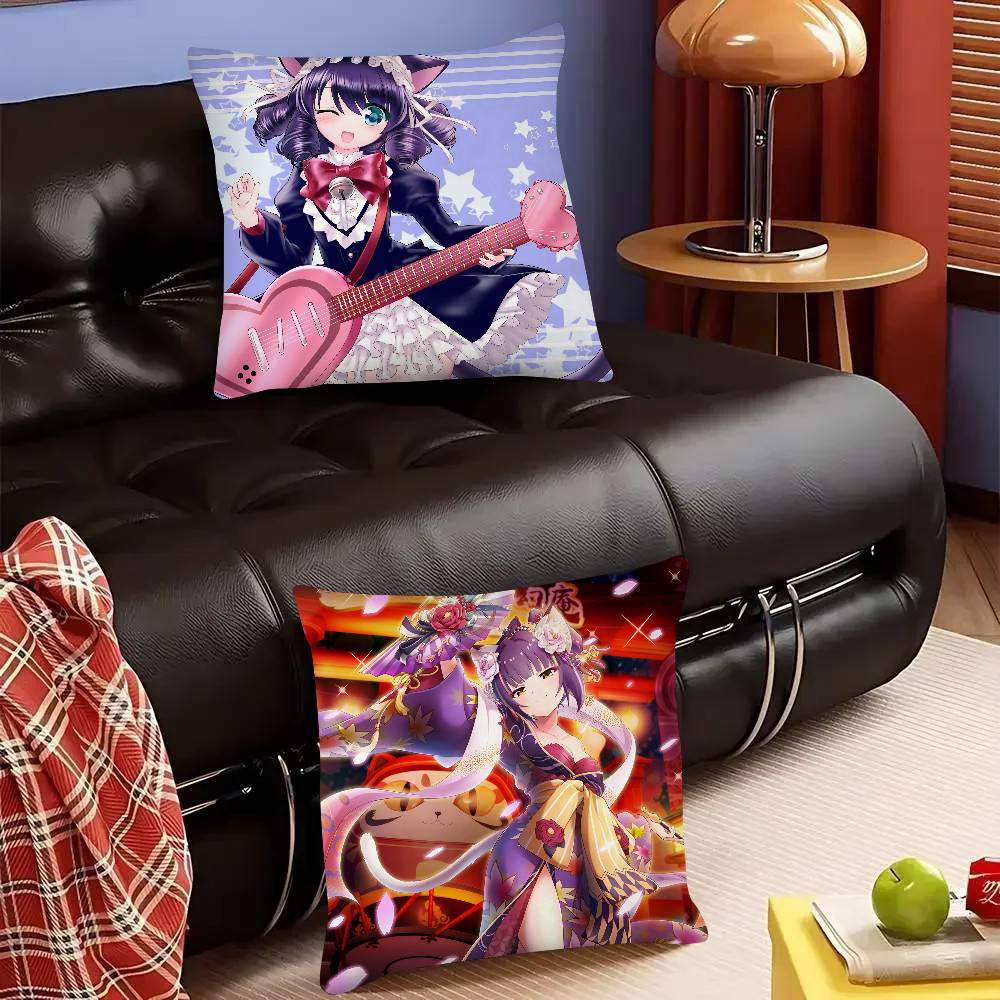 SHOW BY ROCK Anime Kissenbezug Modischer Quadratischer Kissenbezug Schlafzimmer Sofa Raum Ins Dekoration Freizeit Kissenbezug