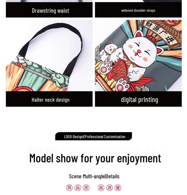 Anpassad plyschbjörntryckt köksförkläde i polyester