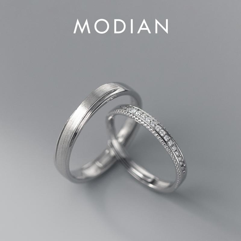 Modian 925 Sterling Silber Cassic Frosted Trendy Lovers Paar Ring für Frauen Statement Hochzeit Verlobung Edlen Schmuck Geschenke