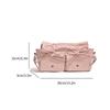 Womens Aesthetic PU Leather Underarm Bag Pleated Sweet Bowknot Shoulder Crossbody Bag Adjustable Armpit Handbag Purse