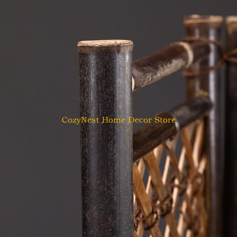 92MF Bamboos Miniature Fairys Garden Ornament Fence Picket Fence for Dollhouses Plant Pot Wooden Decorative Picket Fence