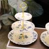 Ceramic Three-Tier Pastry Stand: English-European Style Fruit Bowl, Cake, Candy, and Snack Plate for Afternoon Tea.