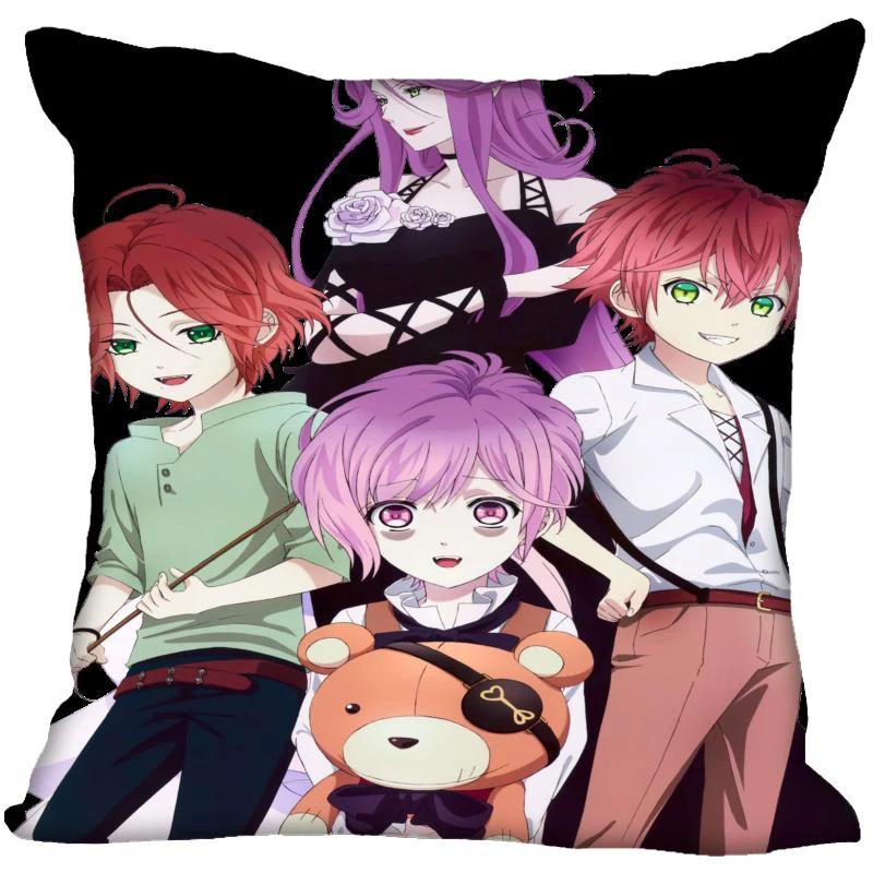 HEARMNY Anime DIABOLIK LOVERS Pillowcase Bedroom Home Decorative Gift Pillow Cover Square Zipper Pillow Cases Satin Soft Fabric