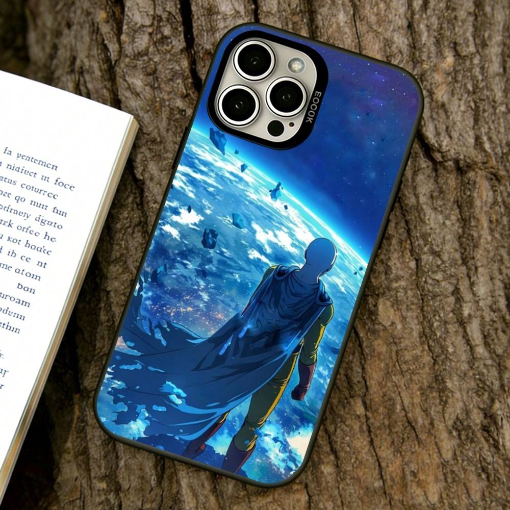 One-Punch Man Phone Case For iPhone 17,16,15,14,13,12,11 Plus,Pro Max,XS,Colorful Silver Black Cover