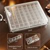 Grid Compartment Jewelry Storage Box Transparent Clear Multi-Grid Design Earring Display Case Plastic Material