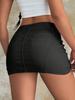 Rose Beauty A WomenY2K Street Solid Seam Detail Stretchy High Waist Denim Mini Skirt Casual Slimming Jeans Skirts