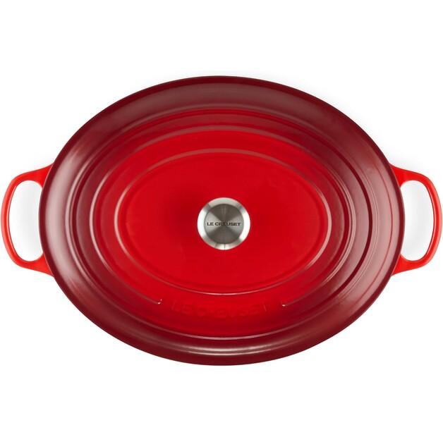 Чугунная жаровня Le Creuset Signature овальная 40 см вишнево-красная 14,8 л (21178400602430)