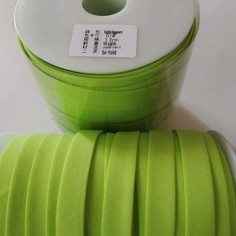 Red Double Fold Bias Binding Tape - No-Iron Polyester Cotton for DIY Cheongsam, 1.2" Width