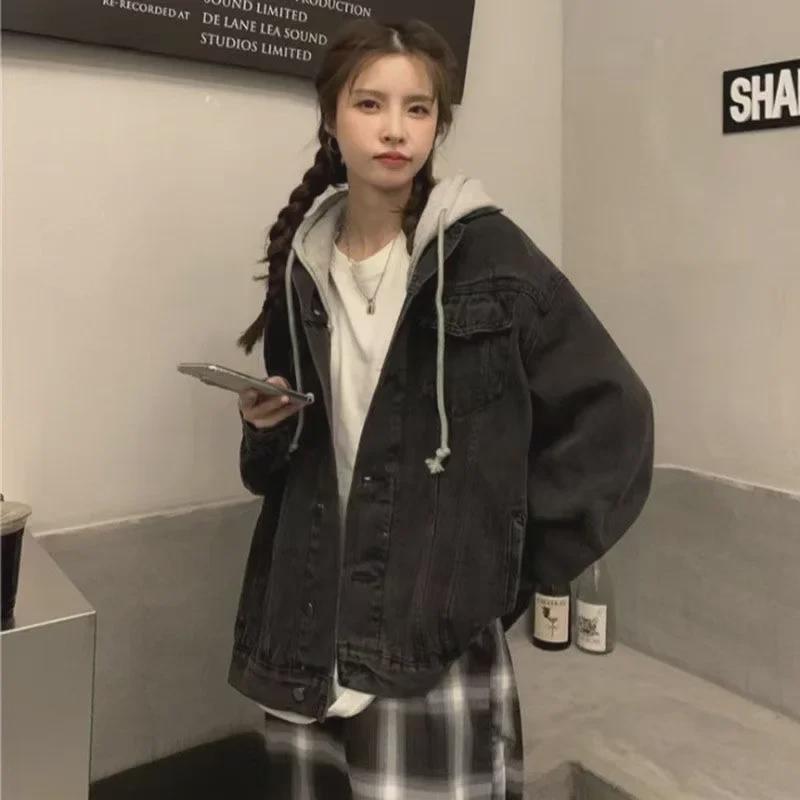 Giacca di Jeans Larga da Donna Autunno/Inverno Stile Hong Kong - Chic e Trendy