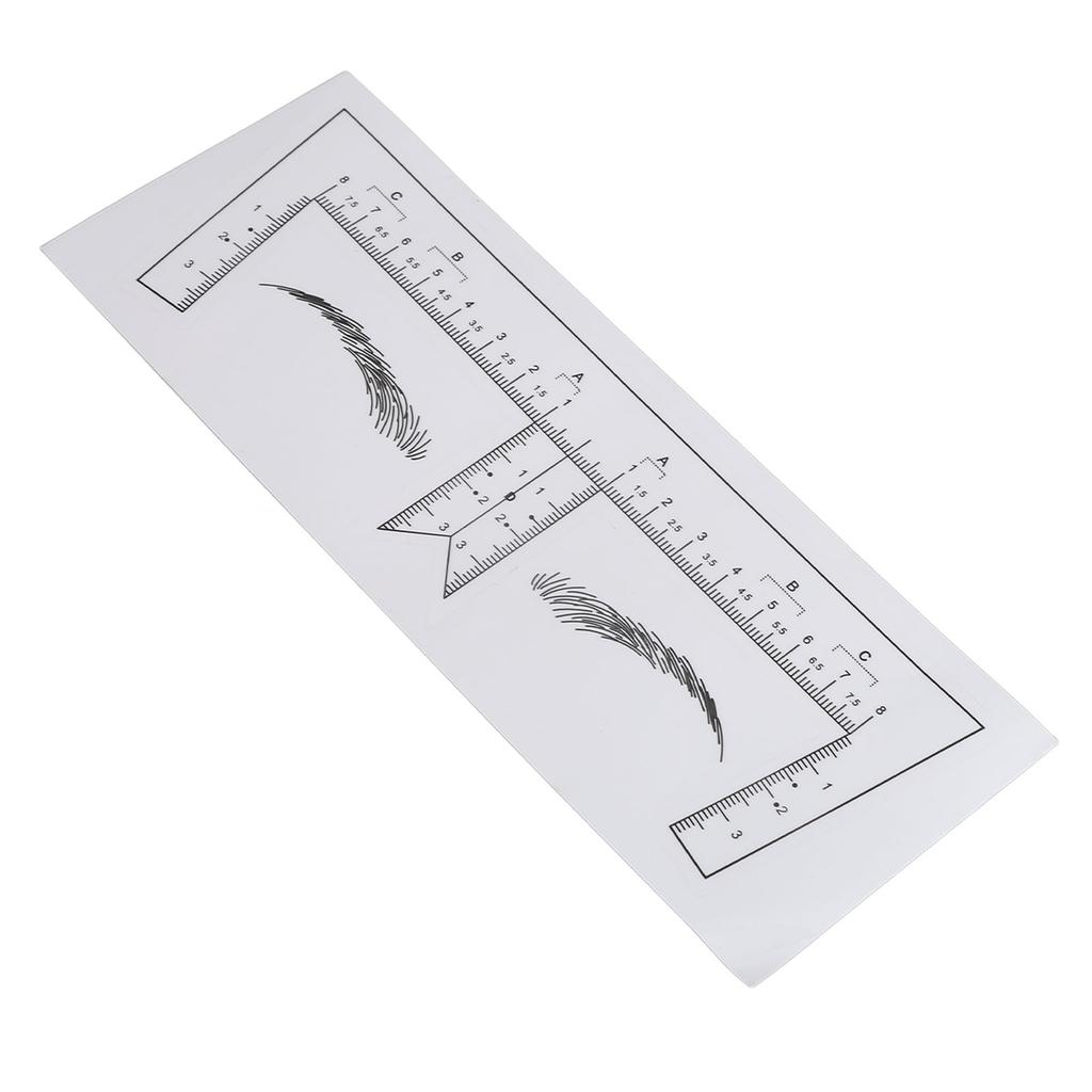 100PCS Eyebrow Ruler Stencils Clear Scale Transparent Adhesive Eyebrow Designer Tools for Makeup