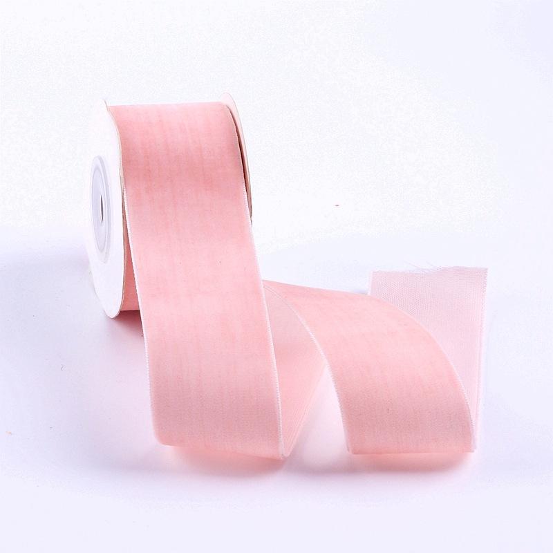 Eco-Friendly 38mm Single-Sided Flocked Velvet Ribbon Spool for Gift Wrapping DIY Bows Hair Accessories Birthday Cake Box Bands