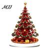 Ferris Wheel Display 2D Acrylic Christmas Tabletop Decoration, Festive Village Scene Ornament Playground Theme with Snowman & Trees, Holiday