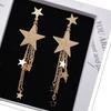 Bohemian Long Tassel Earrings for Women Metal Star Drop Earrings Wedding Party Statement Geometry Earrings Vintage Jewelry Gift