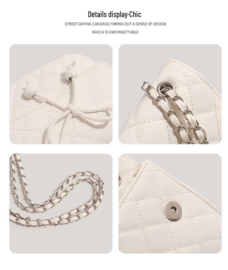 2025 Women's Fashion Bow Small Square Crossbody Bag - Versatile and Chic with Chain Detail