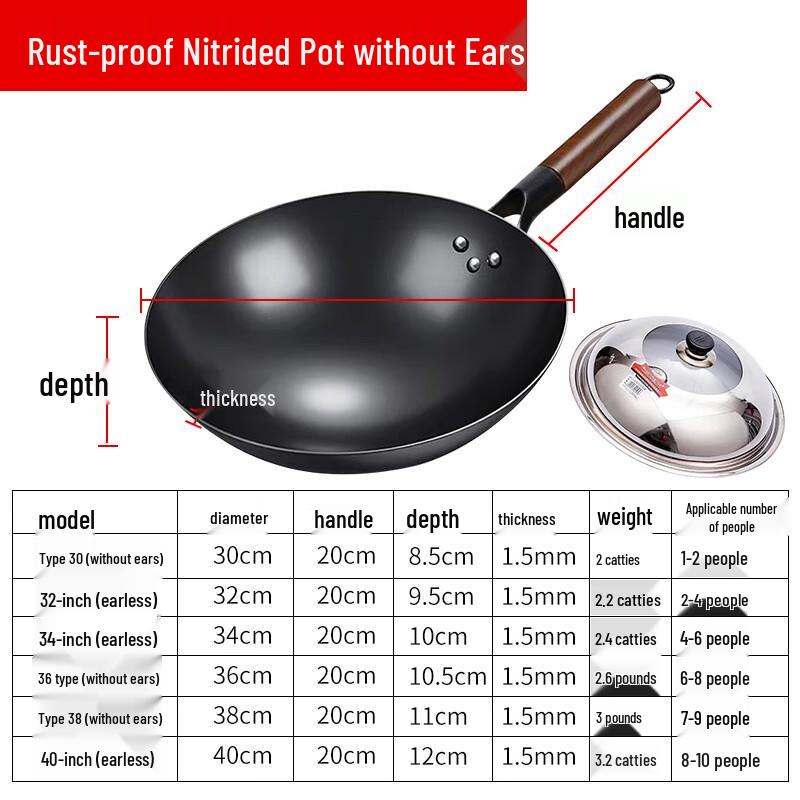 Wotuo Iron Round Bottom Stir-fry Wok