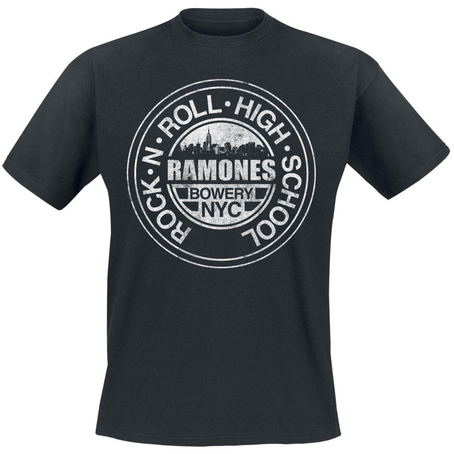 

Футболка с круглым вырезом Ramones Rock N Roll High School Креативный - Вдохновленный Графический Дизайн с Панк-Артом для Фанатов S чёрный