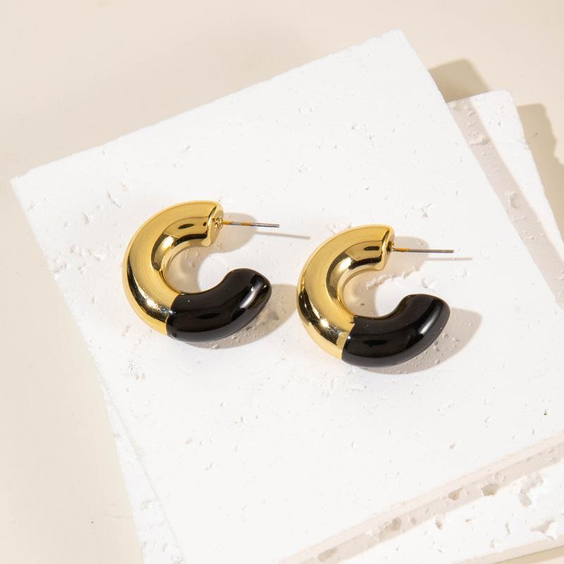 Maillard Retro Earrings French Ear Buckles Women's Simple Metal Wind Earrings