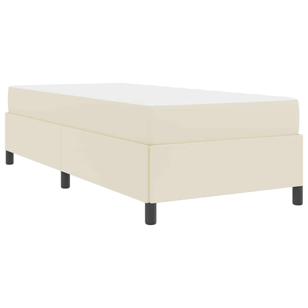 Bed Frame with Mattress Cream 90 x 190 cm Fabric