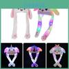 Charming Winter Plush Bunny Ears Hat For Women With Shining And Movable Earflaps