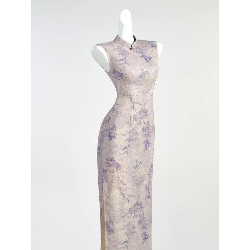 Women's Elegant Bodycon Dress With Vintage Chinese Style Print