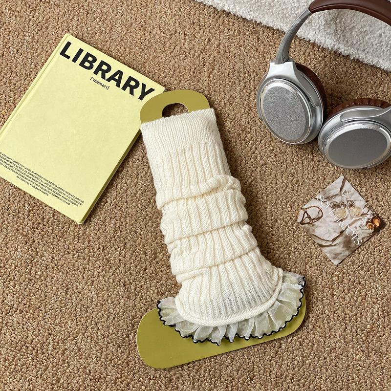 Stockings Children'S Autumn And Winter Lace Women'S Socks Cover Knitted Stacking Socks Cover Warm Calf Socks