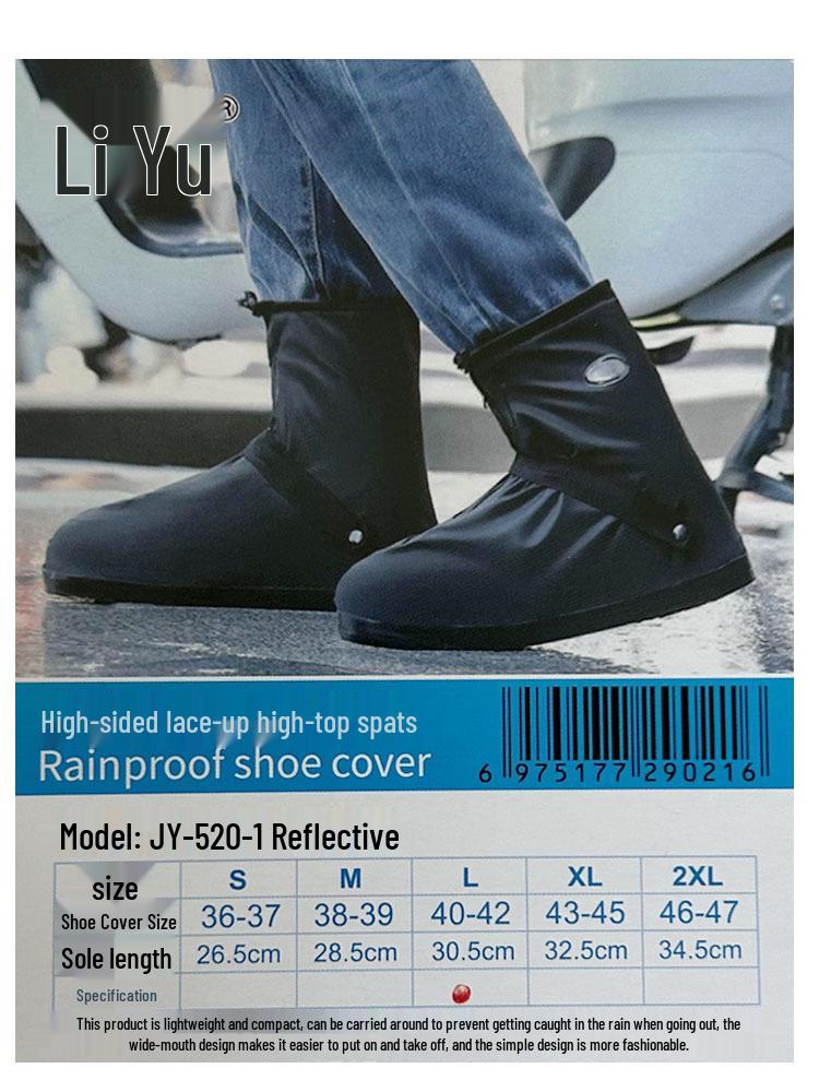 Rainproof Non-Slip Mid-Calf Overshoes with Wear-Resistant Tire Sole and Seamless Edging for Students