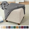 Stretch Ottoman Stool Cover Square Velvet Footstool Covers All-inclusive Elastic Durable Footrest Slipcover for Living Room Pouf