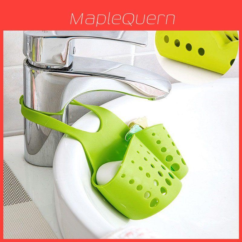 Versatile Kitchen Sink Soap Sponge Holder With Adjustable Strap For Easy Organizing