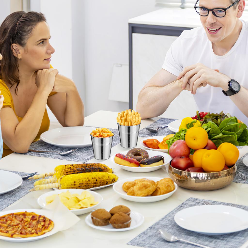 Contenitori per Patatine Fritte con Coperchi Secchiello per Ghiaccio Secchielli in Latta Cestino per Rifiuti Cestino Gel per Bambini