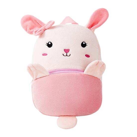 Zaino Peluche per Bambini Animale Carino Borsa da Scuola Zaino per Bambini con Tasca Frontale con Zip per Bambini e Bambine Pre-scolari Studenti Elementari