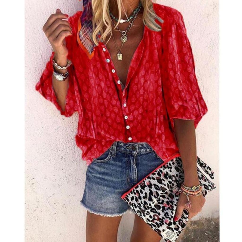 Ladies, Casual, Long Sleeved, Button Up Shirt, Floral Print, Machine Washable, Casual, Loose Fit