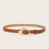 Simple Solid Color Gold Buckle Decoration Women Belt For Casual Denim Styling