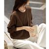 Autumn New Soft Color Loose Round Neck Top Versatile Casual Solid Color Early Autumn Long-sleeved Sweatshirt for Women
