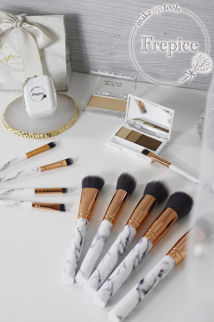 Frepice Makeup Brushes Powder Concealer Makeup Brush Pouch (10-Piece Set) Brush, Brush, Pouch/Howlite
