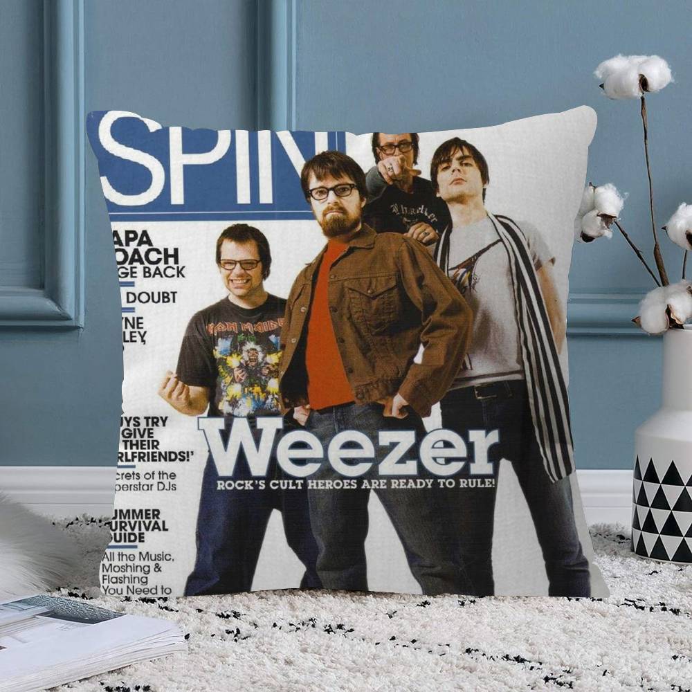 Weezer Music Band Office Cushion Pillowcase Car Cushion CoverXCM Lumbar Pillowcase Sofa Pillowcover