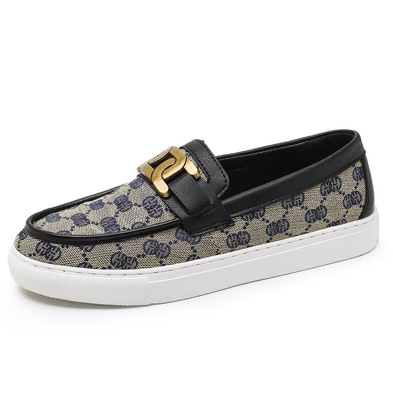 

Casual shoes men s summer British trend one pedal Doudou shoes canvas foot cover breathable driving 38