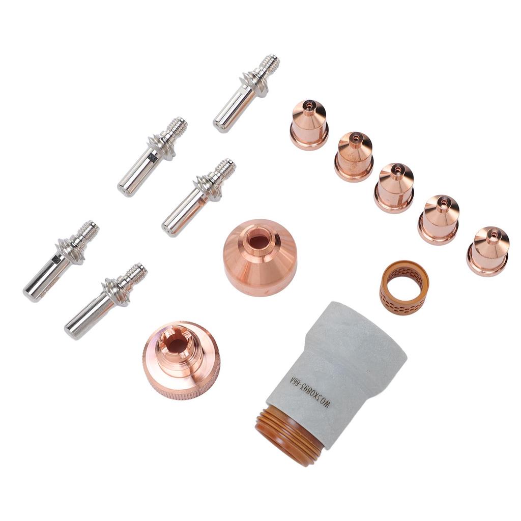 14Pcs Set Plasma Torch Consumables Kit Electrode Nozzle Protective Cover Swirl Circle Set for LC25