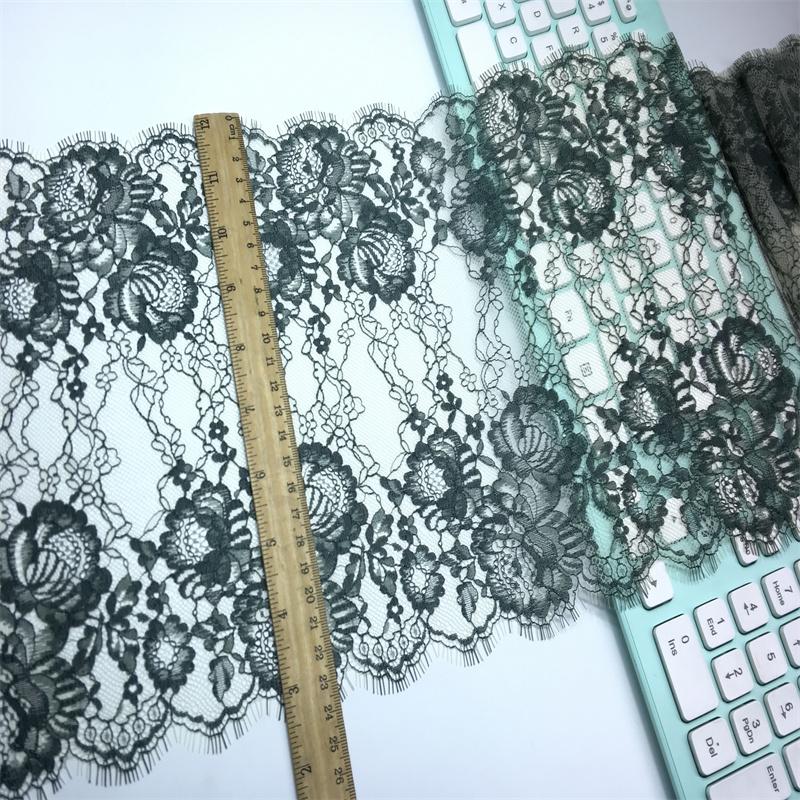 3m x 24cm Chantilly Lace, Non-stretch French Eyelash Lace Trim for Lingerie, Bra, Underwear, Lingerie, Dress, Garment, Sewing & Crafting