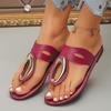 Large size summer new fashion casual metal buckle toe flip-flops shoes women's