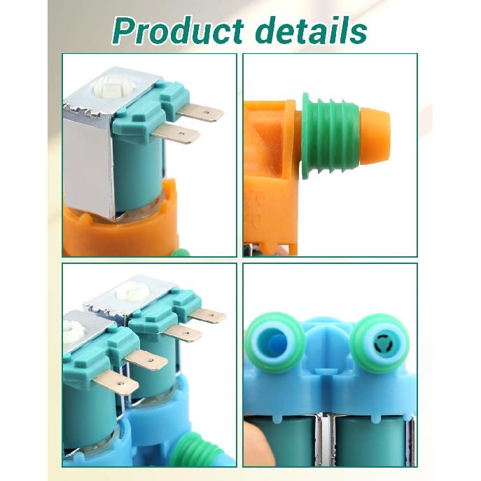 Inlet Valve Washer Cold & Hot Water Inlet Valve Fit for Samsung WA45N3050AW/A4 WA40J3000AW/A2-01 WA45T3200AW/A4-00 WA45M3100AW/A4-00 Replace