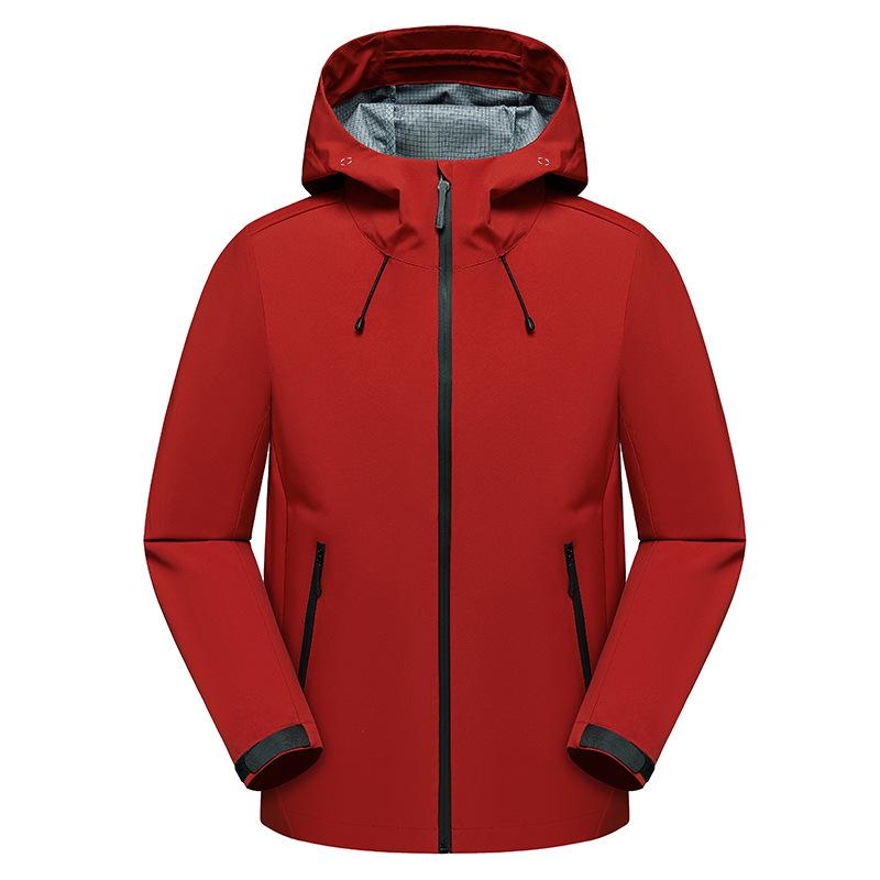 2025 Model Windproof Waterproof Single-Layer Softshell Jacket for Couples, with 2-Way Zipper