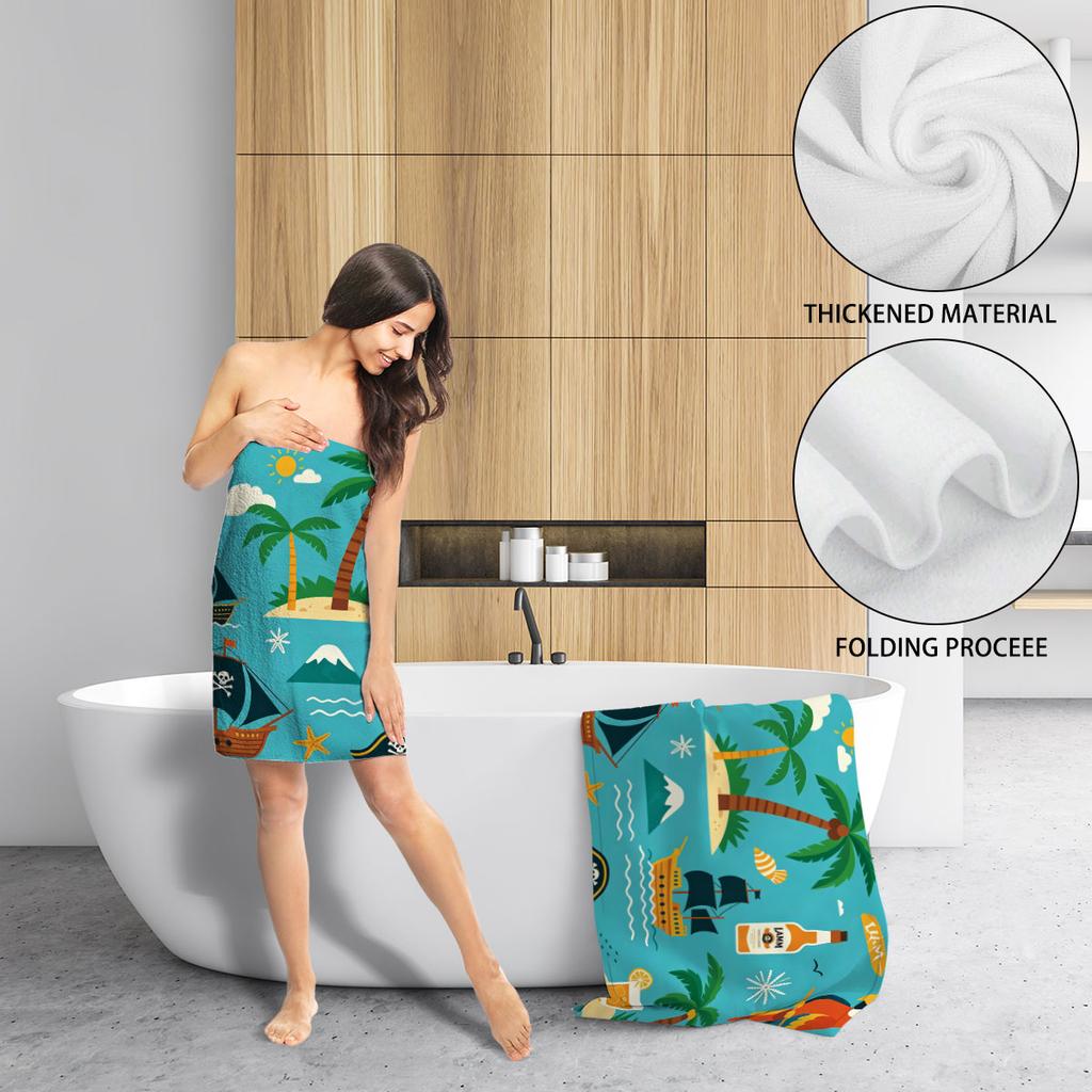 coconut Print Towel Sport Quick-Drying Super Absorbent Camping Towel Super Soft Lightweight Gym Swimming Yoga Beach Towel