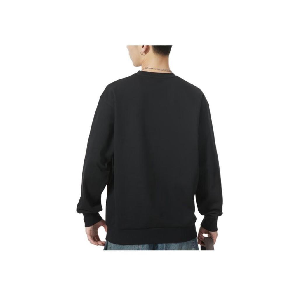 Adidas Letter Print Loose Fit Long Sleeve Sweatshirt Men Sweatshirt Black JJ0420