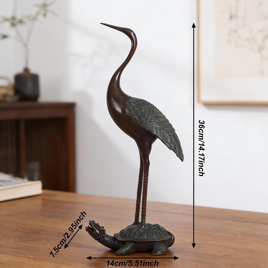 Turtle Crane Ornament Home Decoration Statue Figurine Tabletop Sculpture